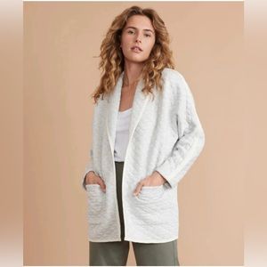 Marine Layer Corbet Open Quilted Cardigan Jacket light heather grey small
